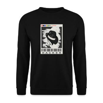 Hacker recherché - Sweat-shirt Unisexe - noir - Devant - Alina (178cm) & Michal (187cm)