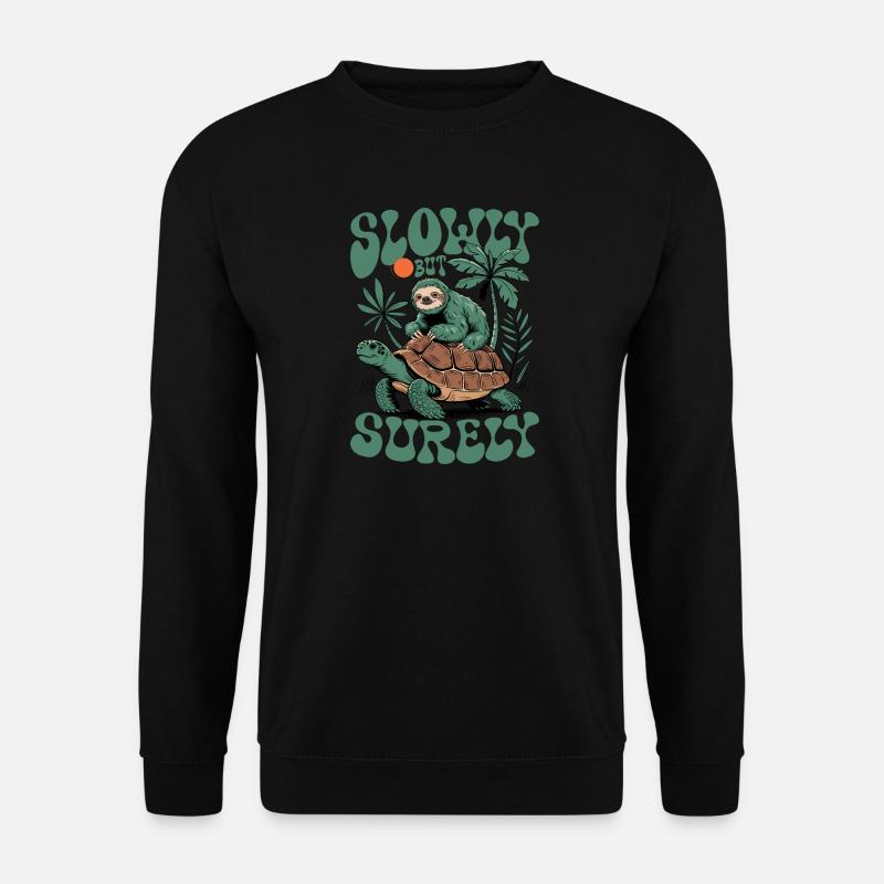 Langsam aber sicher Schildkröte und Faultier - Unisex Pullover - Schwarz