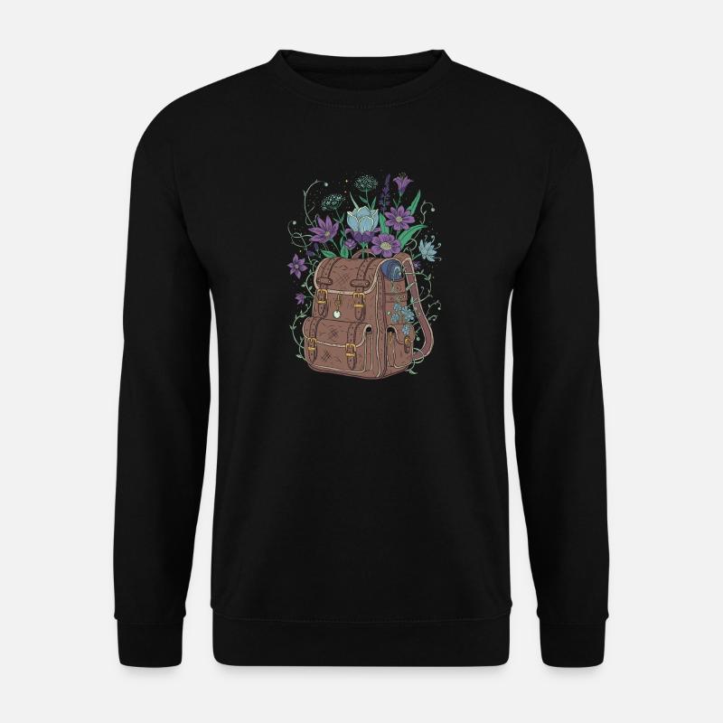 Backpack with flowers - Unisex Sweatshirt - black