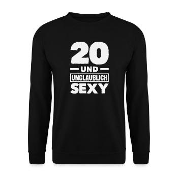 Lustiges Geschenk Zum 20. Geburtstag - Unisex Pullover - Schwarz - Vorne - Alina (178cm) & Michal (187cm)