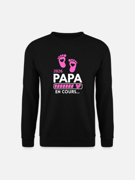 Papa 2026 Humor Familie Schwangerschaft Ankündigung - Unisex Pullover - Schwarz