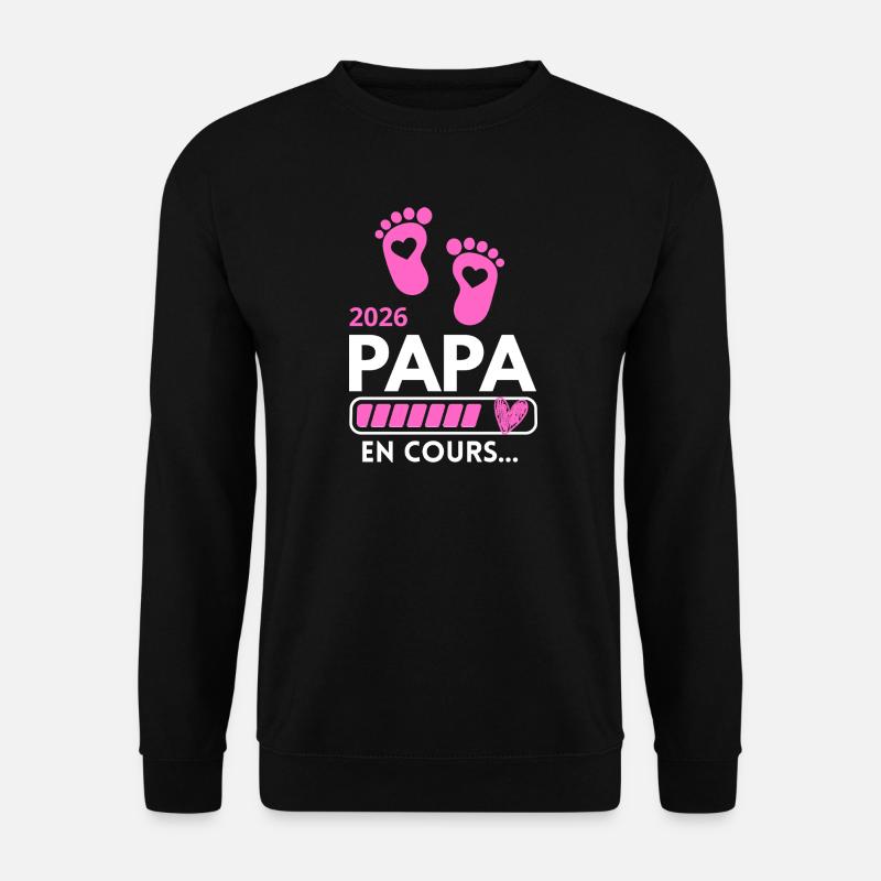 Papa 2026 Humor Familie Schwangerschaft Ankündigung - Unisex Pullover - Schwarz