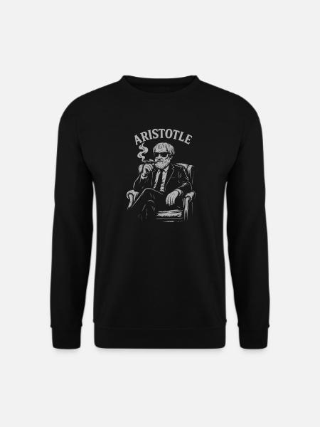 Aristotle Smoking Philosopher Portrait - Unisex Sweatshirt - black
