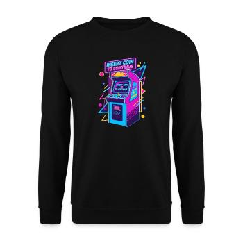 Retro Arcade Design for Gamers & Gamers - Unisex Sweatshirt - black - Front - Alina (178cm) & Michal (187cm)