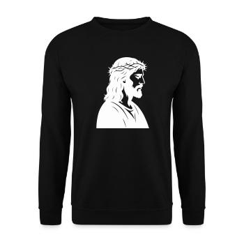 Jesus Christ Silhouette - Unisex Sweatshirt - black - Front - Alina (178cm) & Michal (187cm)