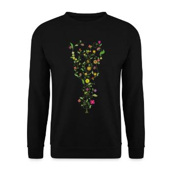 floral guitar - Rooted in nature, played by the so - Unisex Sweatshirt - black - Front - Alina (178cm) & Michal (187cm)