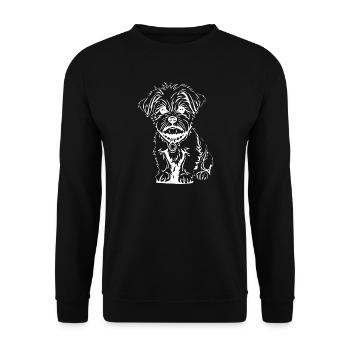 cadeau personnalisé t-shirt chiens Malteser - Sweat-shirt Unisexe - noir - Devant - Alina (178cm) & Michal (187cm)