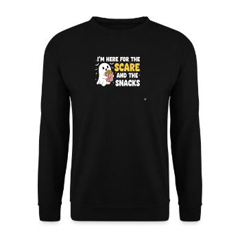 Halloween Ghost and Snacks - Unisex Sweatshirt - black - Front - Alina (178cm) & Michal (187cm)