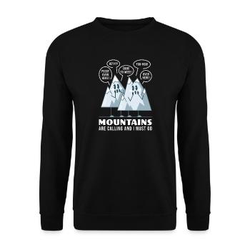 Mountains Calling Adventure - Unisex Sweatshirt - black - Front - Alina (178cm) & Michal (187cm)