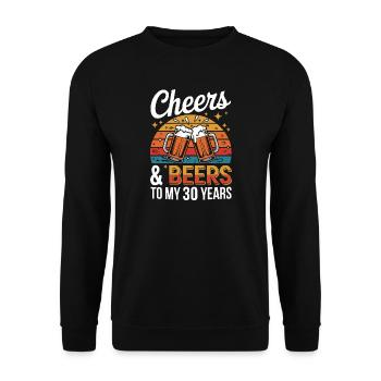 Cheers & Beers pour fêter mes 30 ans - Sweat-shirt Unisexe - noir - Devant - Alina (178cm) & Michal (187cm)