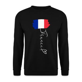 Patriot National Pride Frankreich Trikolore Flagge - Unisex Pullover - Schwarz - Vorne - Alina (178cm) & Michal (187cm)
