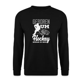 Lustiges Hockey Hockeyspieler Geschenk - Unisex Pullover - Schwarz - Vorne - Alina (178cm) & Michal (187cm)