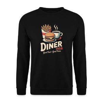 Dinner 1958 - Unisex Sweatshirt - black - Front - Alina (178cm) & Michal (187cm)