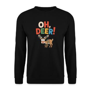 Oh, cerf ! Conception de cadeau de Noël drôle - Sweat-shirt Unisexe - noir - Devant - Alina (178cm) & Michal (187cm)