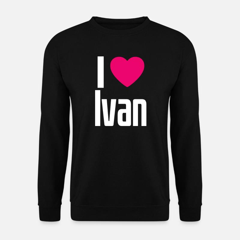 J’aime Ivan Coeur Rose J’aime Ivan - Sweat-shirt Unisexe - noir