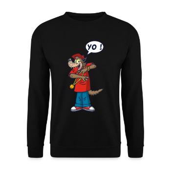 Wolf rapper - Unisex Sweatshirt - black - Front - Alina (178cm) & Michal (187cm)