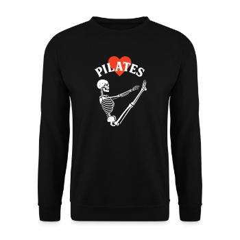 Pilates Skeleton Heart - Unisex Sweatshirt - black - Front - Alina (178cm) & Michal (187cm)