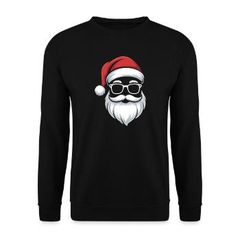 Santa With Glasses Nerdy Christmas - Unisex Sweatshirt - black - Front - Alina (178cm) & Michal (187cm)