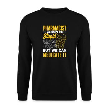 Apotheker Pharmazeutisch-technischer - Unisex Pullover - Schwarz - Vorne - Alina (178cm) & Michal (187cm)