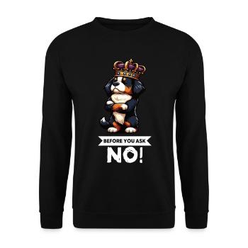 Avant de demander les chiens de montagne bernois - Sweat-shirt Unisexe - noir - Devant - Alina (178cm) & Michal (187cm)