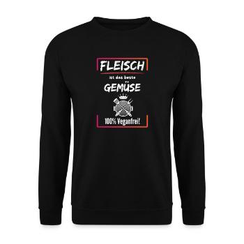 La viande est le meilleur légume – 100 % sans véganisme - Sweat-shirt Unisexe - noir - Devant - Alina (178cm) & Michal (187cm)