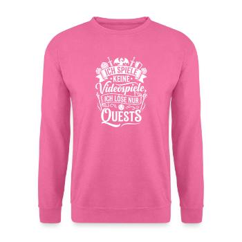 Ich spiele keine Videospiele – ich löse Quests - Unisex Pullover - Pink - Vorne