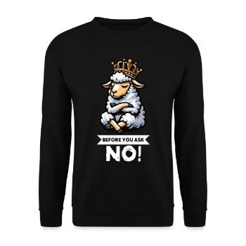 Before You Ask Sheep Sheep Shepherd Sheep Holder - Unisex Sweatshirt - black - Front - Alina (178cm) & Michal (187cm)