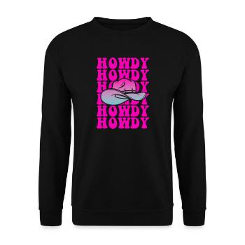 Howdy Pop Hat Farbverlauf - Unisex Pullover - Schwarz - Vorne - Alina (178cm) & Michal (187cm)