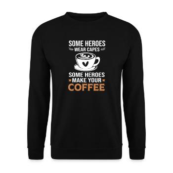 Espresso Coffee Caffeine Barista - Unisex Sweatshirt - black - Front - Alina (178cm) & Michal (187cm)
