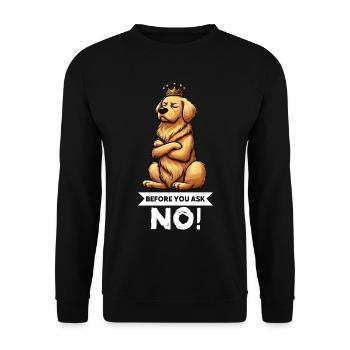 Before You Ask Golden Retriever Goldie Goldies - Unisex Sweatshirt - black - Front - Alina (178cm) & Michal (187cm)