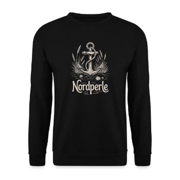 Nordperle Hamburg Nordsee Ostsee Norddeutsch Deern - Unisex Pullover - Schwarz - Vorne - Alina (178cm) & Michal (187cm)