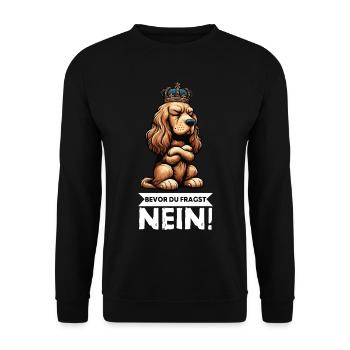 Before you ask: Cocker Spaniel Cocker Dog - Unisex Sweatshirt - black - Front - Alina (178cm) & Michal (187cm)