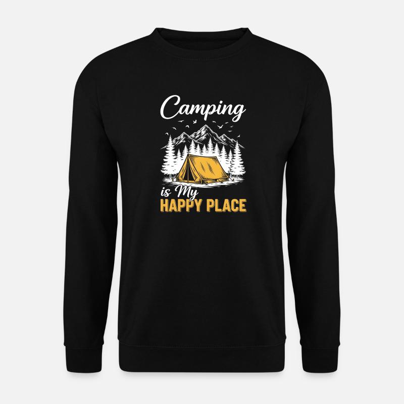 Camping is my happy place - Unisex Sweatshirt - black