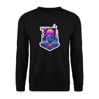 Retro Wave Cyber 90s - Unisex Sweatshirt - black - Front - Alina (178cm) & Michal (187cm)