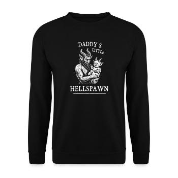 Daddy’s Little Hellspawn - Unisex Pullover - Schwarz - Vorne - Alina (178cm) & Michal (187cm)