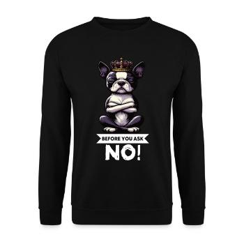 Before You Ask Boston Boston terrier Bostie Bosti - Unisex Pullover - Schwarz - Vorne - Alina (178cm) & Michal (187cm)