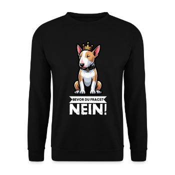 Bevor Du Fragst Miniatur Bullterrier Bully Bullys - Unisex Pullover - Schwarz - Vorne - Alina (178cm) & Michal (187cm)