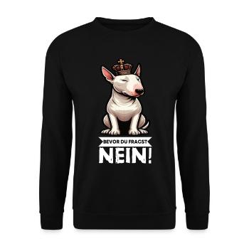 Bevor Du Fragst Miniatur Bullterrier Bully Bullys - Unisex Pullover - Schwarz - Vorne - Alina (178cm) & Michal (187cm)