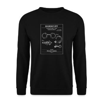 Vintage Handcuff Patent Blueprint - Unisex Sweatshirt - black - Front - Alina (178cm) & Michal (187cm)