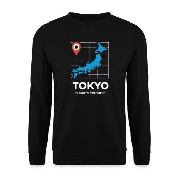Tokyo Japon Coordinates Motif de voyage - Sweat-shirt Unisexe - noir - Devant - Alina (178cm) & Michal (187cm)