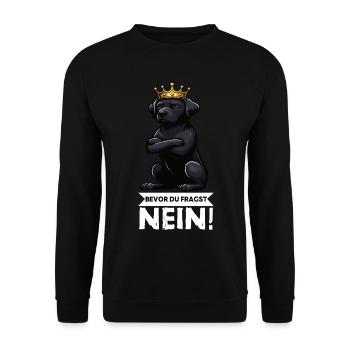 Avant que vous ne demandiez : pas de propriétaire de Labrador Labrador - Sweat-shirt Unisexe - noir - Devant - Alina (178cm) & Michal (187cm)
