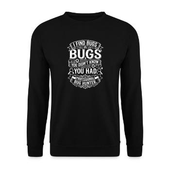 Professional Bug Hunter Badge - Unisex Sweatshirt - black - Front - Alina (178cm) & Michal (187cm)