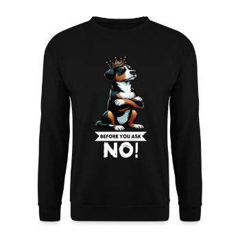Avant que vous ne demandiez Appenzeller Sennenhund Sennenhunde - Sweat-shirt Unisexe - noir - Devant - Alina (178cm) & Michal (187cm)