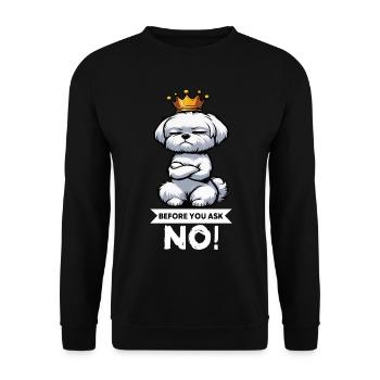 Before You Ask Malteser Maltese Owners Maltese - Unisex Sweatshirt - black - Front - Alina (178cm) & Michal (187cm)