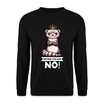 Before You Ask Frettchen Frettchenbesitzer Nager - Unisex Pullover - Schwarz - Vorne - Alina (178cm) & Michal (187cm)