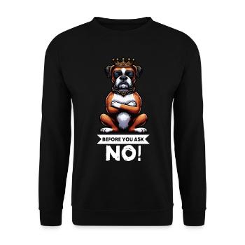 Before You Ask Boxer Boxer Owner Boxer Lovers - Unisex Sweatshirt - black - Front - Alina (178cm) & Michal (187cm)