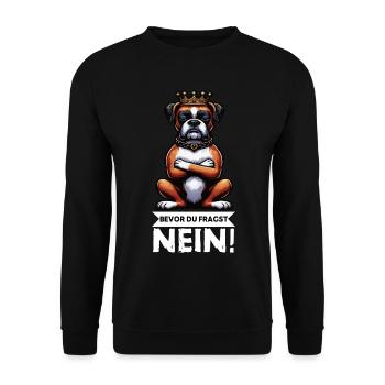 Before you ask No Boxer Boxer Holder Boxer Dog - Unisex Sweatshirt - black - Front - Alina (178cm) & Michal (187cm)