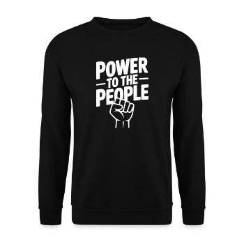 Power to the People - Unisex Sweatshirt - black - Front - Alina (178cm) & Michal (187cm)