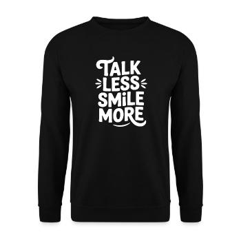 Parler moins, sourire plus - Sweat-shirt Unisexe - noir - Devant - Alina (178cm) & Michal (187cm)