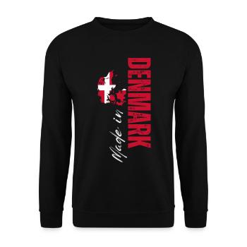 Made in Denmark, Danish Patriot - Unisex Pullover - Schwarz - Vorne - Alina (178cm) & Michal (187cm)
